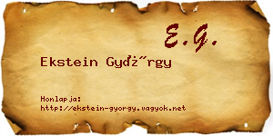 Ekstein György névjegykártya